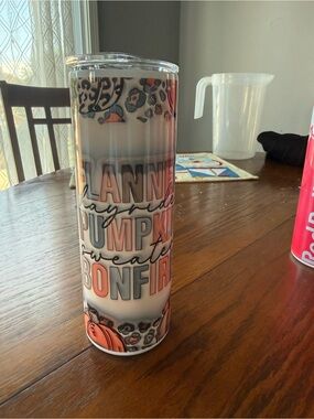 Fall Stainless Steel Tumbler -‎ White & Orange